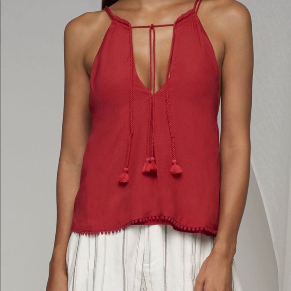 SOLD The Jetset Diaries Regla Red Halter Tank Top